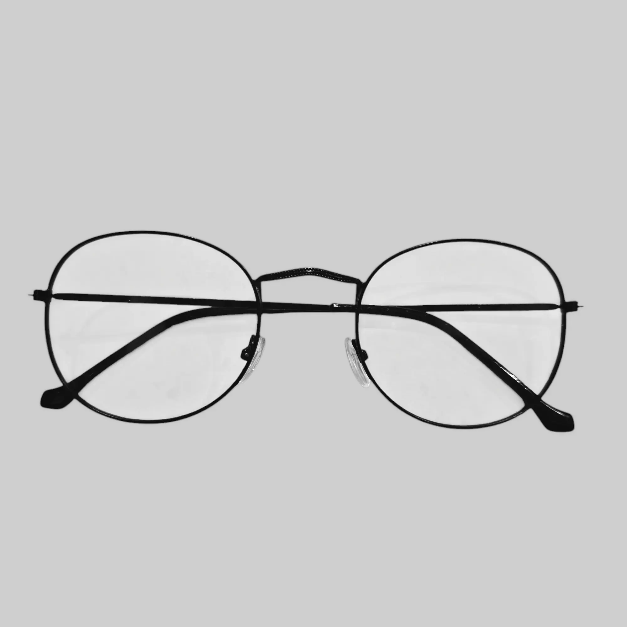 Kacamata photocromic 2 In 1 anti radiasi bulat frame hitam unisex PC-07