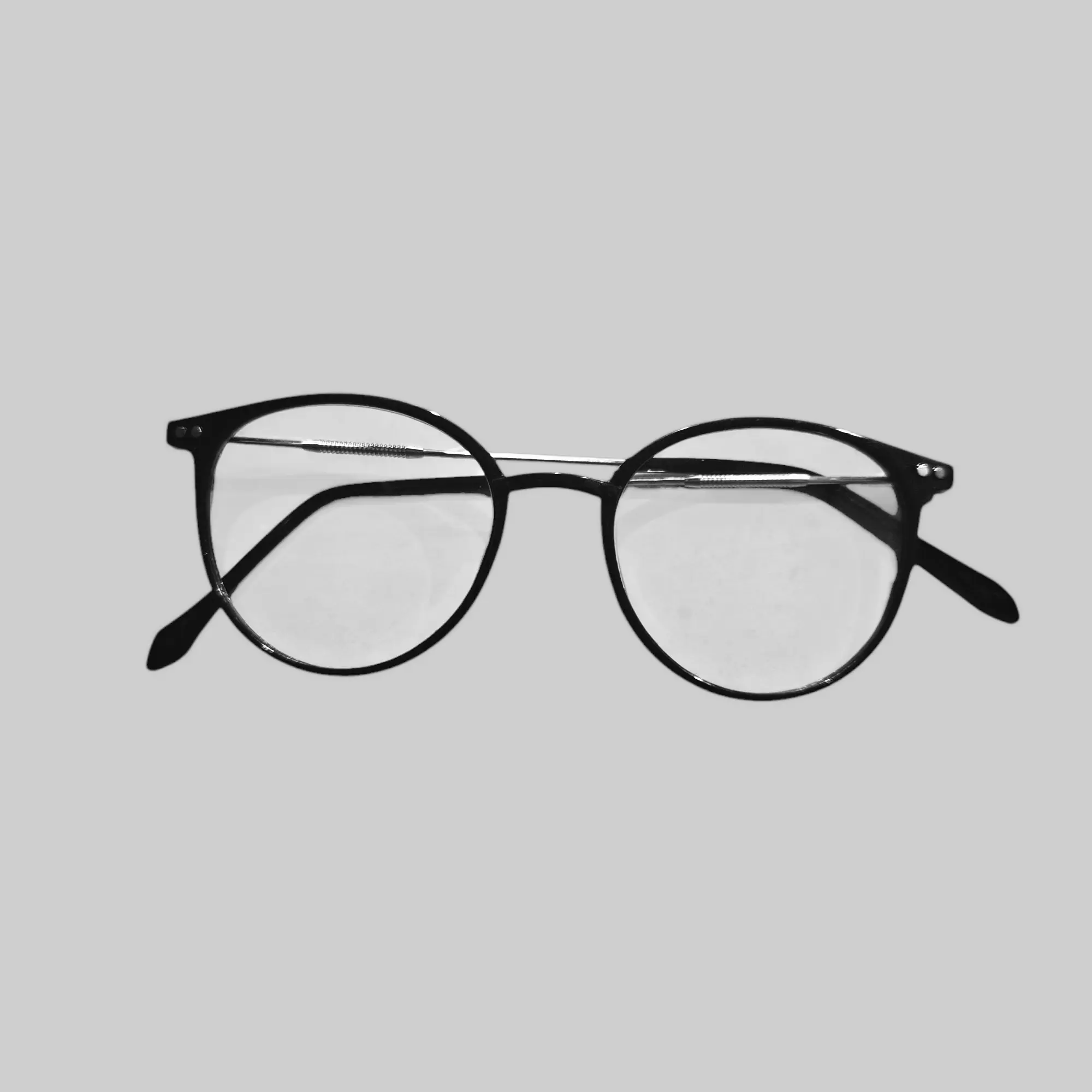 Kacamata photocromic 2 In 1 anti radiasi bulat frame hitam emas unisex PC-08